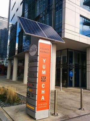 LED sign powered by solar panels in Chicago