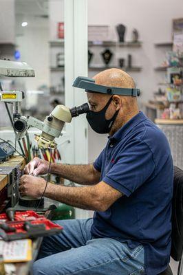 Our Master Goldsmith hard at work!