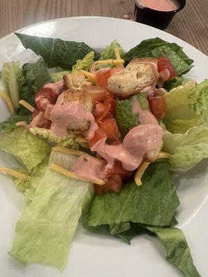 Side salad with cherry mustard vinaigrette