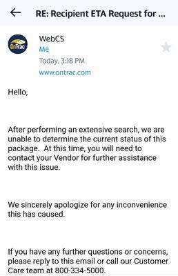 OnTrac lost my package!