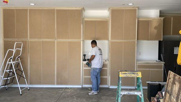 Cabinet wall was installed in less than 3 hours.  Fit was exact as he measured.