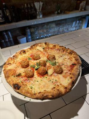 Meatball pizza for one (or two really)