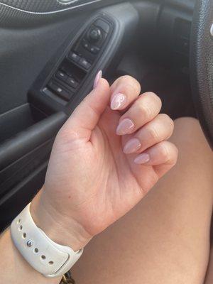 Almond shaped nails with Dip Powder