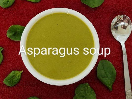 Asparagus soup is a good source of vitamins and iron.