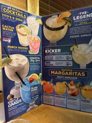 some of the drink menu