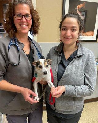 Dr Meyer and Amanda with Bailey.