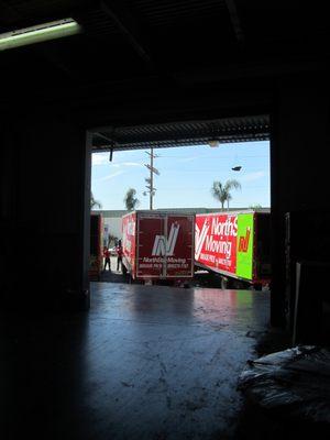 A view of our trucks as seen from our warehouse