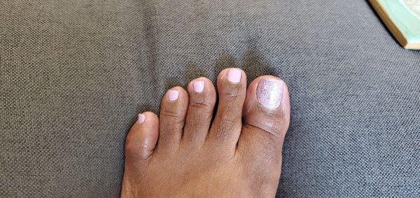 Pinkish pedi color