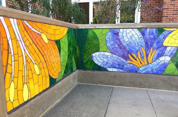 Rachel Rodi Mosaics created this glass mosaic mural for The Addison in San Mateo, CA.