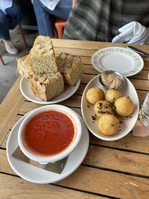 *Goat Cheese Croquettes, *House Focaccia