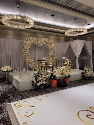 Wedding setup in the ballroom