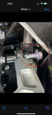 Bolt falling out on passenger side upper control arm.