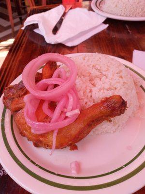 Baked chicken and white rice very delicious