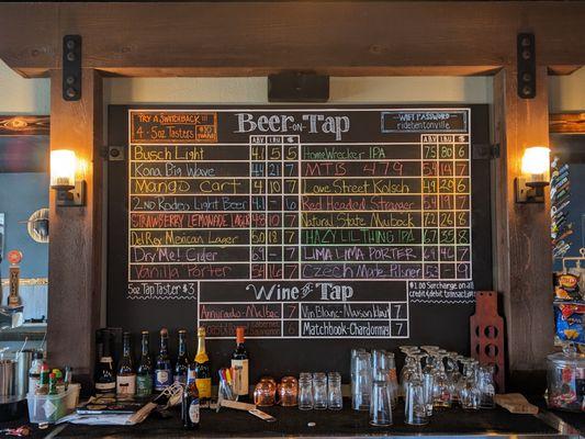 Beer list at Trailhead Tap, Bentonville