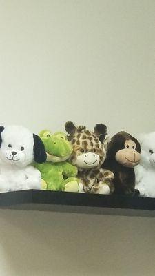 Stuffed animals available for purchase