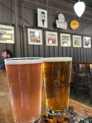 Chocolate chip PB cookie beer (right) and sour (left)