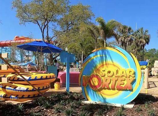 Solar Vertex Water Slide sign, Adventure Island, Tampa