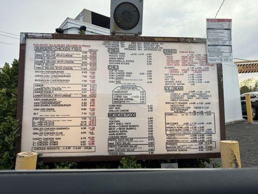 Full menu