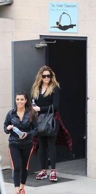 Kourtney & Khloe Kardashian leaving The Aerial Classroom after a lesson!