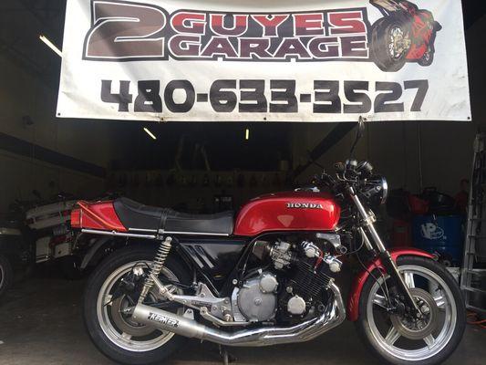 In line 6 cylinder CBX fully restored.  Great bike.