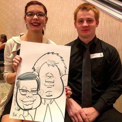 Live caricature sample drawn in 5 minutes!