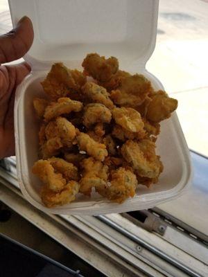 Here are some photos of our New Product: FRIED WAFFPICKLES, and out at the Expo Center!