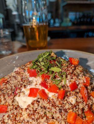 Quinoa Tabbouleh $14 excellent our fave dish. It's a biggie with or wo add'l protein makes great for your main event!