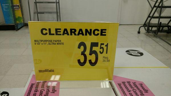 That's not much of a clearance...