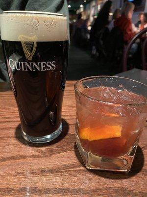 Guinness and an old fashion