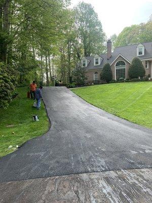 Asphalt driveway resurfaced in Fairfax va