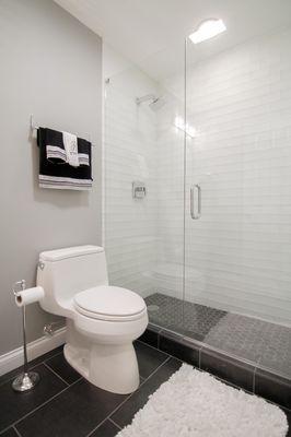 Luxurious custom subway tile shower