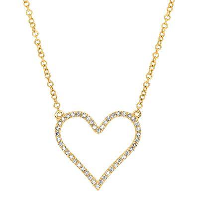 Diamond heart silhouette necklace.