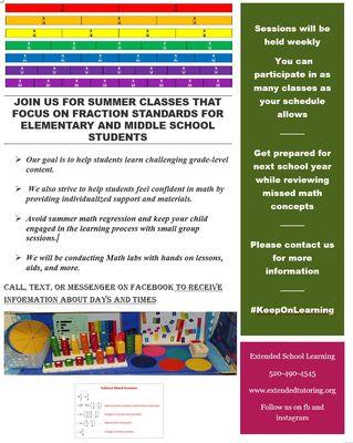 Brush up on Fractions with this online summer class for Elementary and Middle School Students.