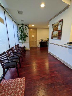 Inside. Entry and waiting area. Lobby.