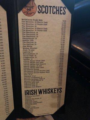 Scotch, Irish Whiskey