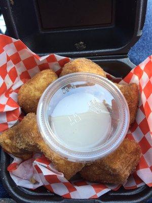 Free cinnamon bites with yelp check in!