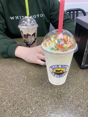 Oreo and Fruity Pebble specialty shakes.