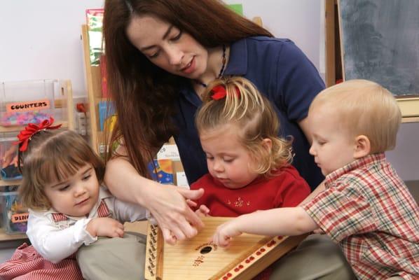 Every child attends music class everyday with our music teacher.