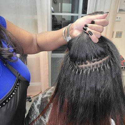 Microbead Hair Extensions in Matthews, NC - CB Beauty Studio Hair Extensions