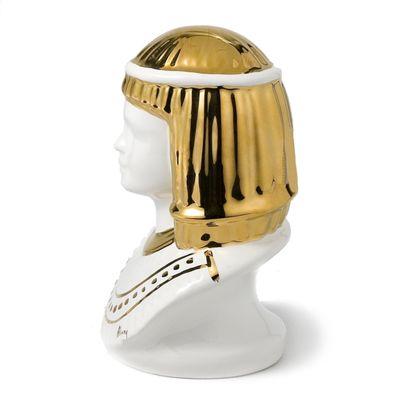 King Tut, handmade ceramic In Italy, In gold and platinum. By INTRADA  ITALY, LA MART showroom 800.