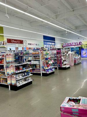 Wide Aisle and lots of merchandise