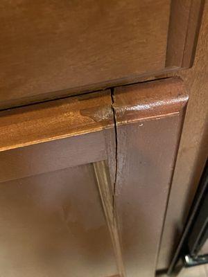 Cracked cabinets