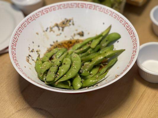 Half a bowel a of edamame.