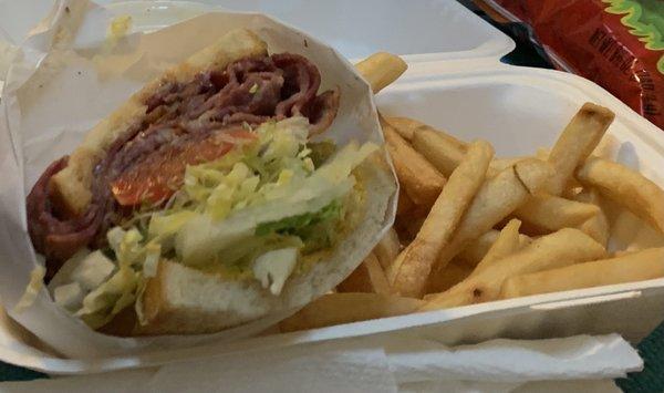 Hot Pastrami Sandwich (special of the day)... btw their ranch is BOMB with their fries.