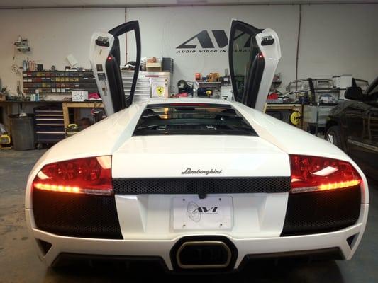 Lambo Murcielago in for Audio upgrades, radar detection, and more