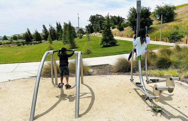 Kids love the exercise equipment