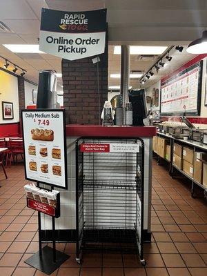 Online order pick-up area