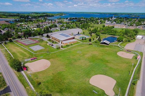 28-acre town-owned, multi-use, recreational facility for residents & visitors: Arena, Pool, Courts, Fields, Pavilion, Trails.