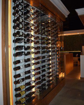 Large wine selection and display