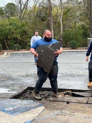 Bluewater Plumbing Service doing a large commercial plumbing repair project in Whiteville, North Carolina